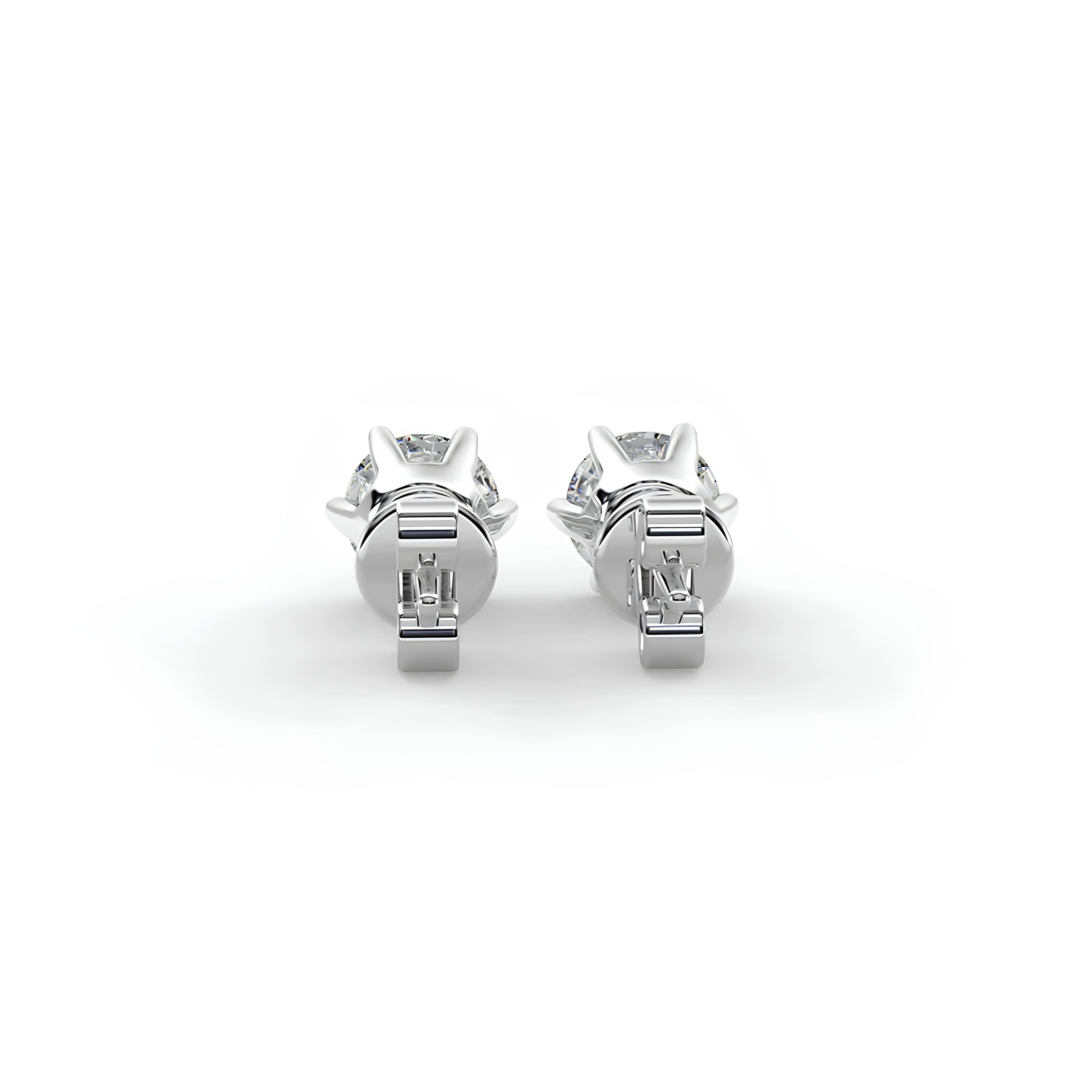 Dazzling EF VS/SI Lab-Grown Diamond Stud Earrings Sparkling 6-Prong Round Cut Design in 14K Gold